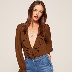 Reformation Penny Bodysuit in Toffee, L